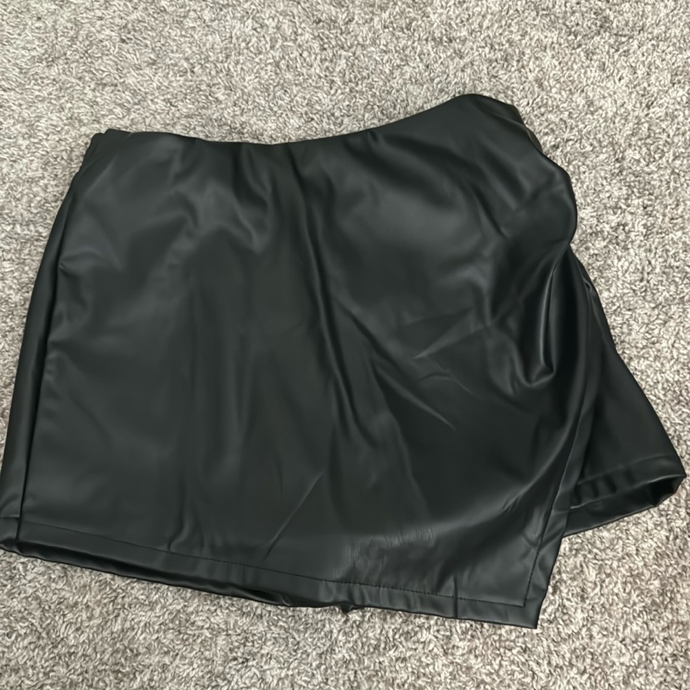 Faux Leather Skort